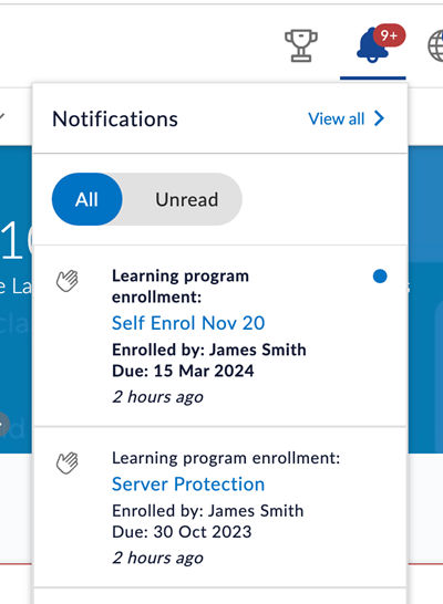 Message center list