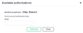 Authorization value field