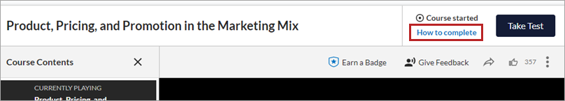 How to complete button on course page.