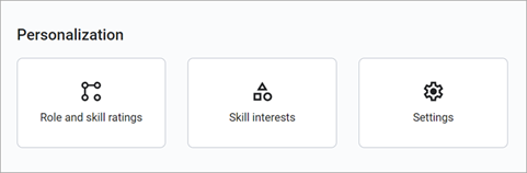 Screenshot of the Personalization section on the My Learning page.
