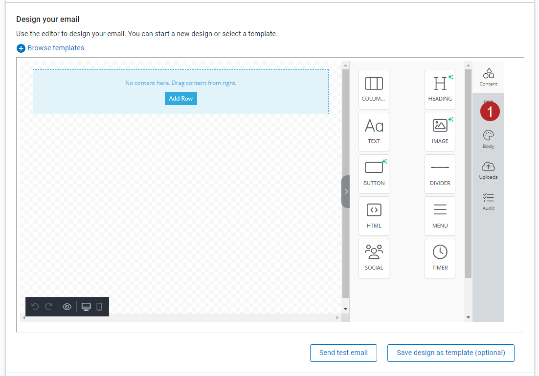 Design your email page.
