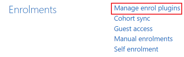 manage enrol plugins button