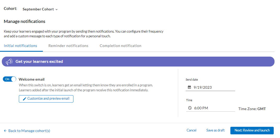 Create a New Learning Program