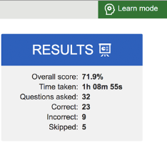 Results field on the final report page.