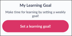 Screenshot of the set a learning goal button