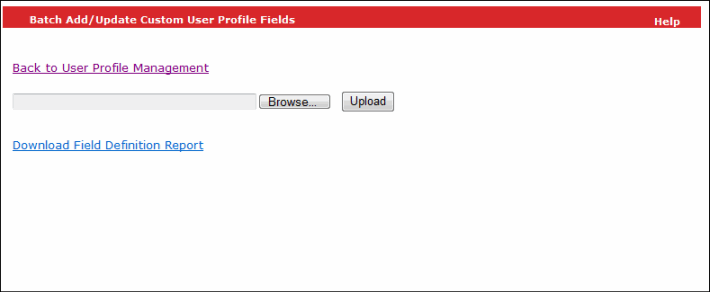 Batch Add/Update Custom User Profile Fields page