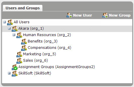 Example of groups and subgroups in Skillport