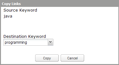 Copy Links dialog box