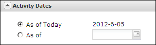 Activity Dates As Of