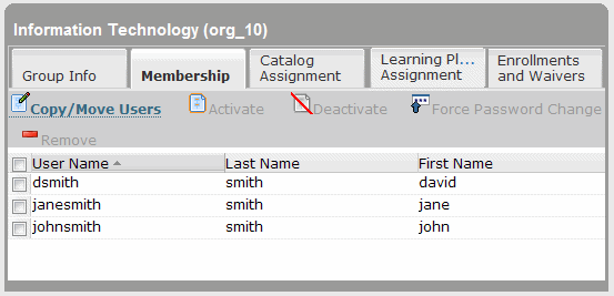 Membership tab