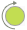 Solid green circle with clockwise arrow surrounding the left side