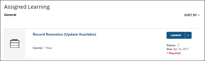 Asset Summary Card with "Required" in red font in lower right corner