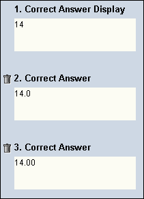 Correct Answer Display Field