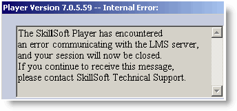 TPLMS GeoLearning error msg image on IKB