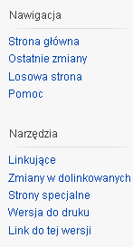 Lewy panel nawigacyjny � strona gl�wna wiki