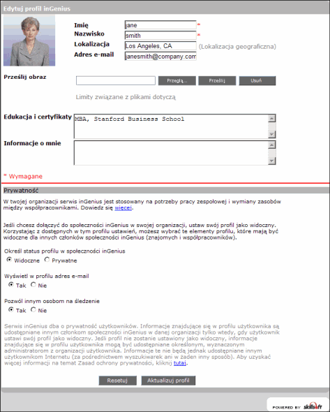 Tworzenie strony profilu inGenius
