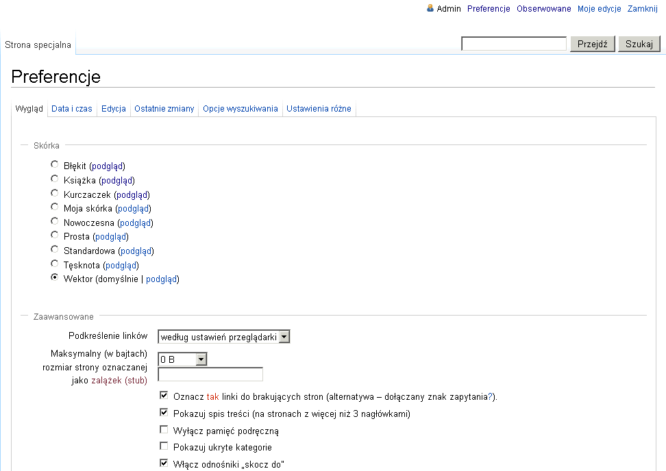 Wyb�r motyw�w na karcie Wyglad