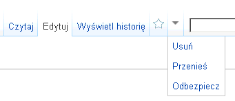 Ikona rozwijanego menu Usun