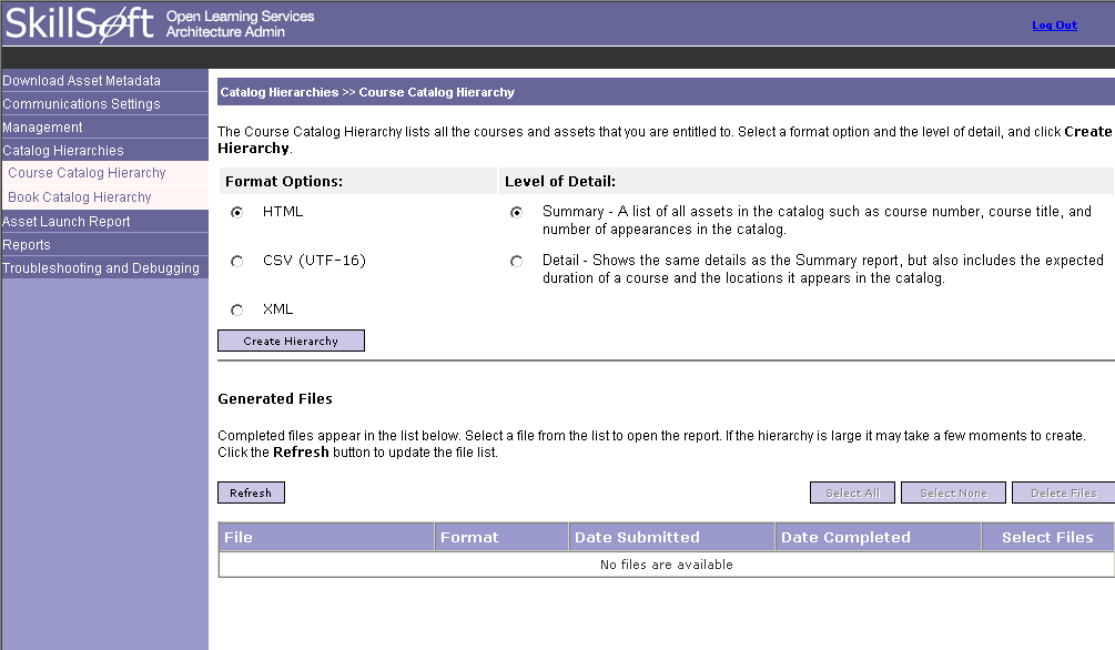 Course Catalog Hierchy