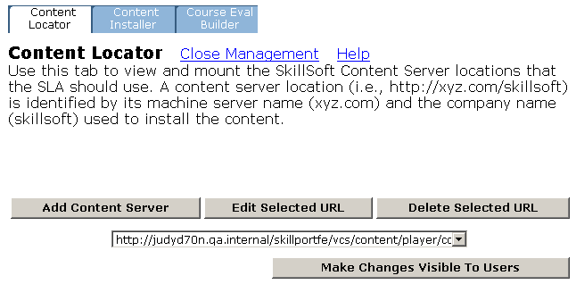 Content Locator tab in Administrator tool
