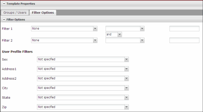 User Profile Filters