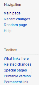 Left Navigation Panel - Wiki Homepage