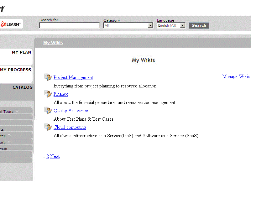 Skillport Wikis page