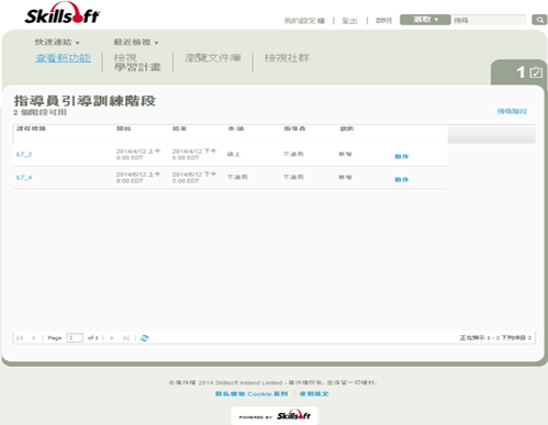 Instructor-Led Training 頁面