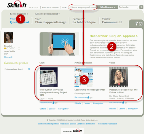 Skillport 網站語言設定為法文